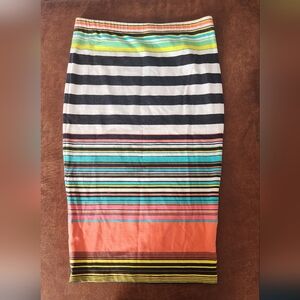 Decree Striped Multicolor Tube Skirt
